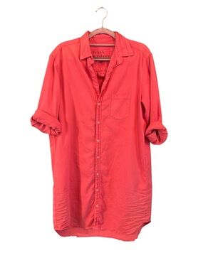 Frank & Eileen Coral Long Button-Up Tunic